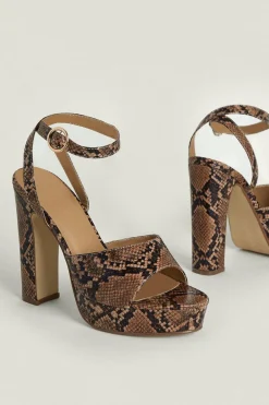 Best Oasis Print Platform Sandals Snake