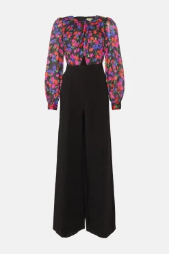 New Oasis Printed 2 In 1 Wide Leg Jumpsuit Multi