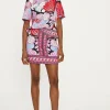 Fashion Oasis Printed Crepe Mini Skirt Multi