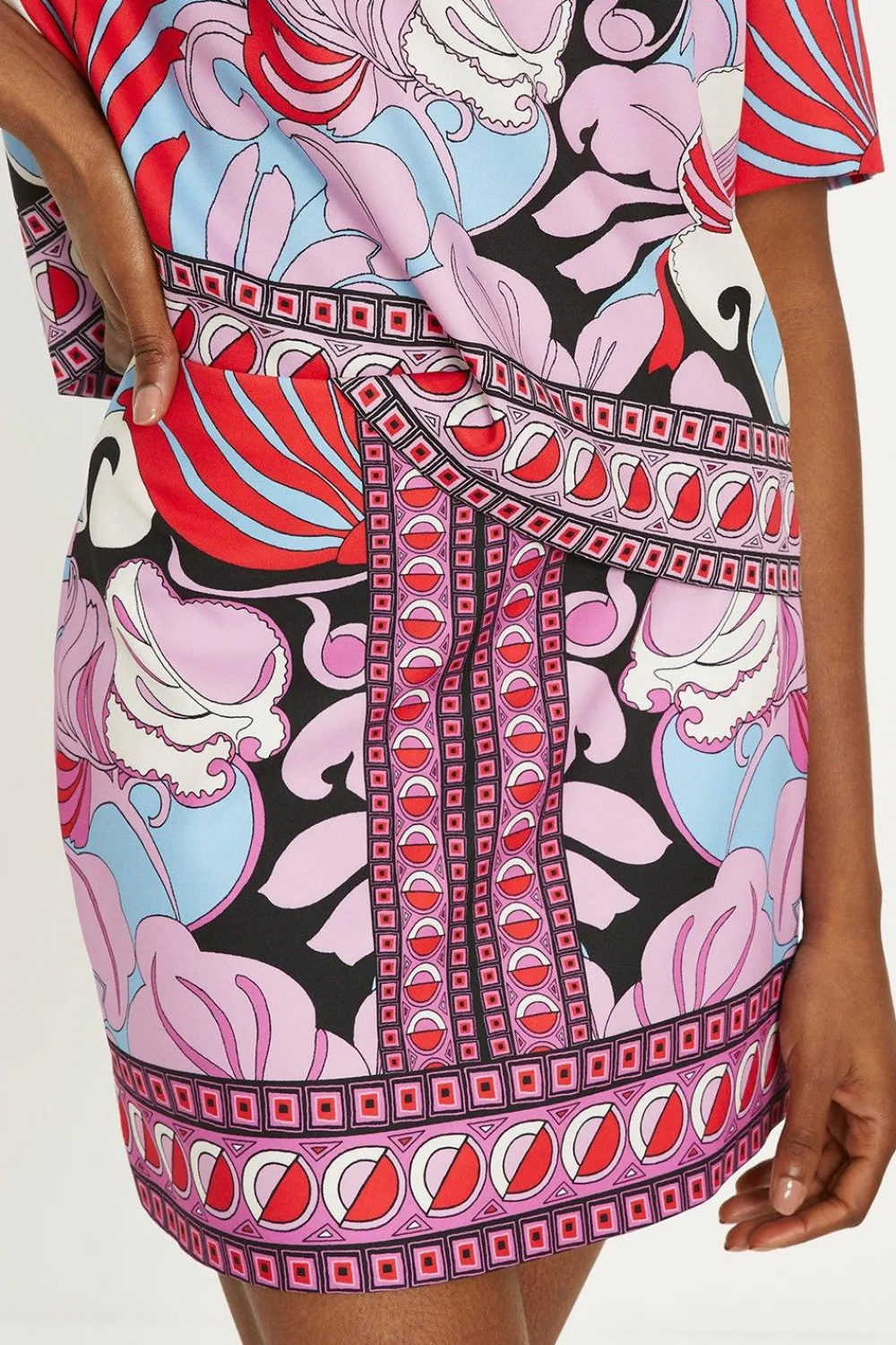 Fashion Oasis Printed Crepe Mini Skirt Multi