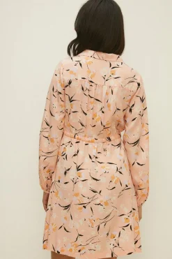 Best Oasis Printed Drawstring Shirt Dress White