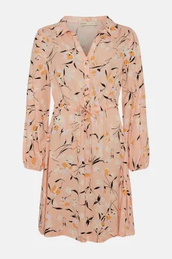 Best Oasis Printed Drawstring Shirt Dress White