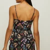 Sale Oasis Printed Floral Strappy Mini Dress Black
