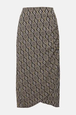 Sale Oasis Printed Wrap Co Ord Mini Skirt Geo