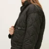 Online Oasis Quilted Cropped Padded Coat Black
