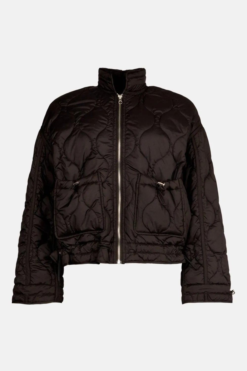 Online Oasis Quilted Cropped Padded Coat Black