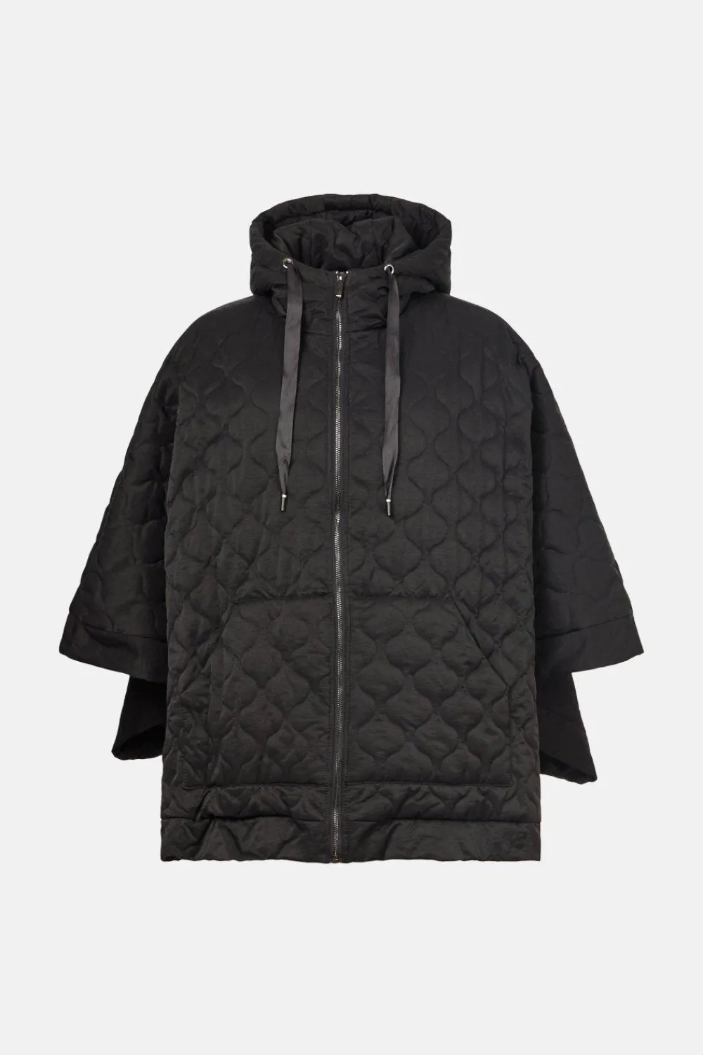 Clearance Oasis Quilted Poncho Black