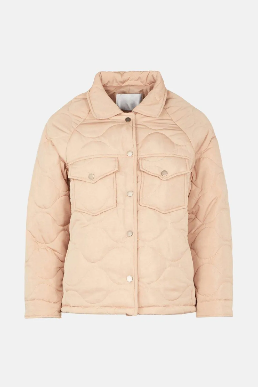 Hot Oasis Quilted Popper Jacket Beige