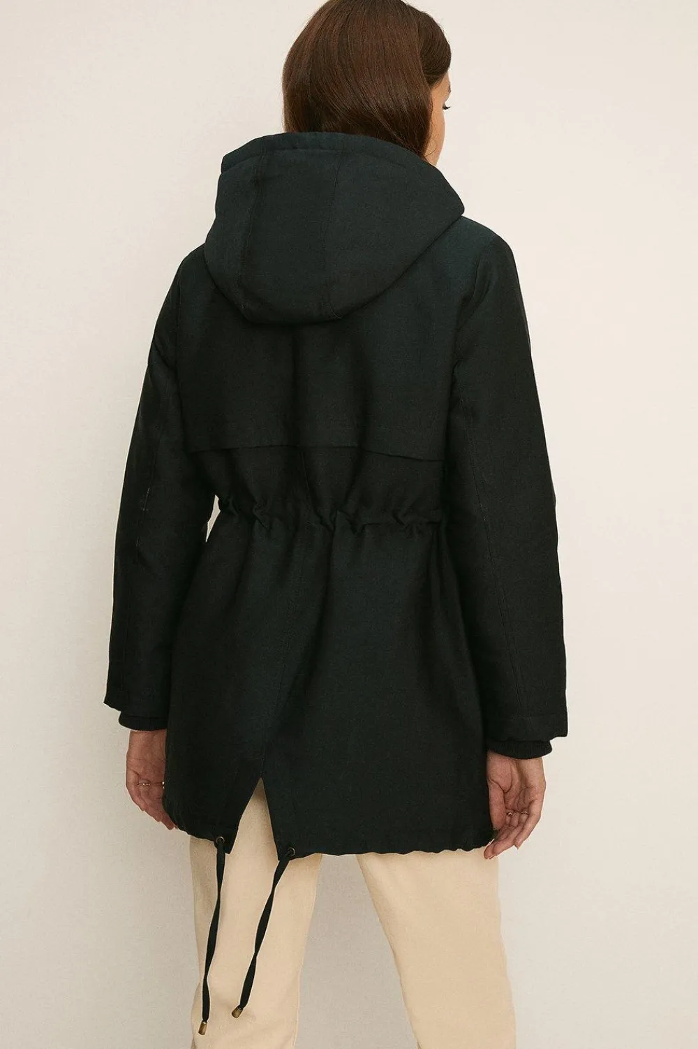 New Oasis Quilted Winter Midi Parka Black