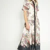 Clearance Oasis Rachel Stevens Dobby Satin Paisley Printed Shirt Dress Multi