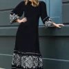 Hot Oasis Rachel Stevens Embroidered Velvet Midi Dress Black