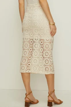Online Oasis Rachel Stevens Embroidered Lace Midi Skirt Ecru