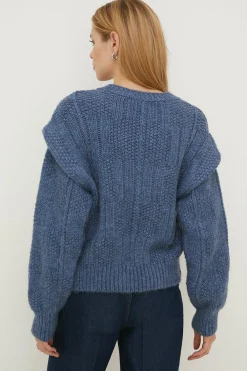 Clearance Oasis Rachel Stevens Honeycomb Stitch Tuck Shoulder Jumper Navy