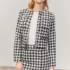 Outlet Oasis Rachel Stevens Houndstooth Tweed Blazer Mono