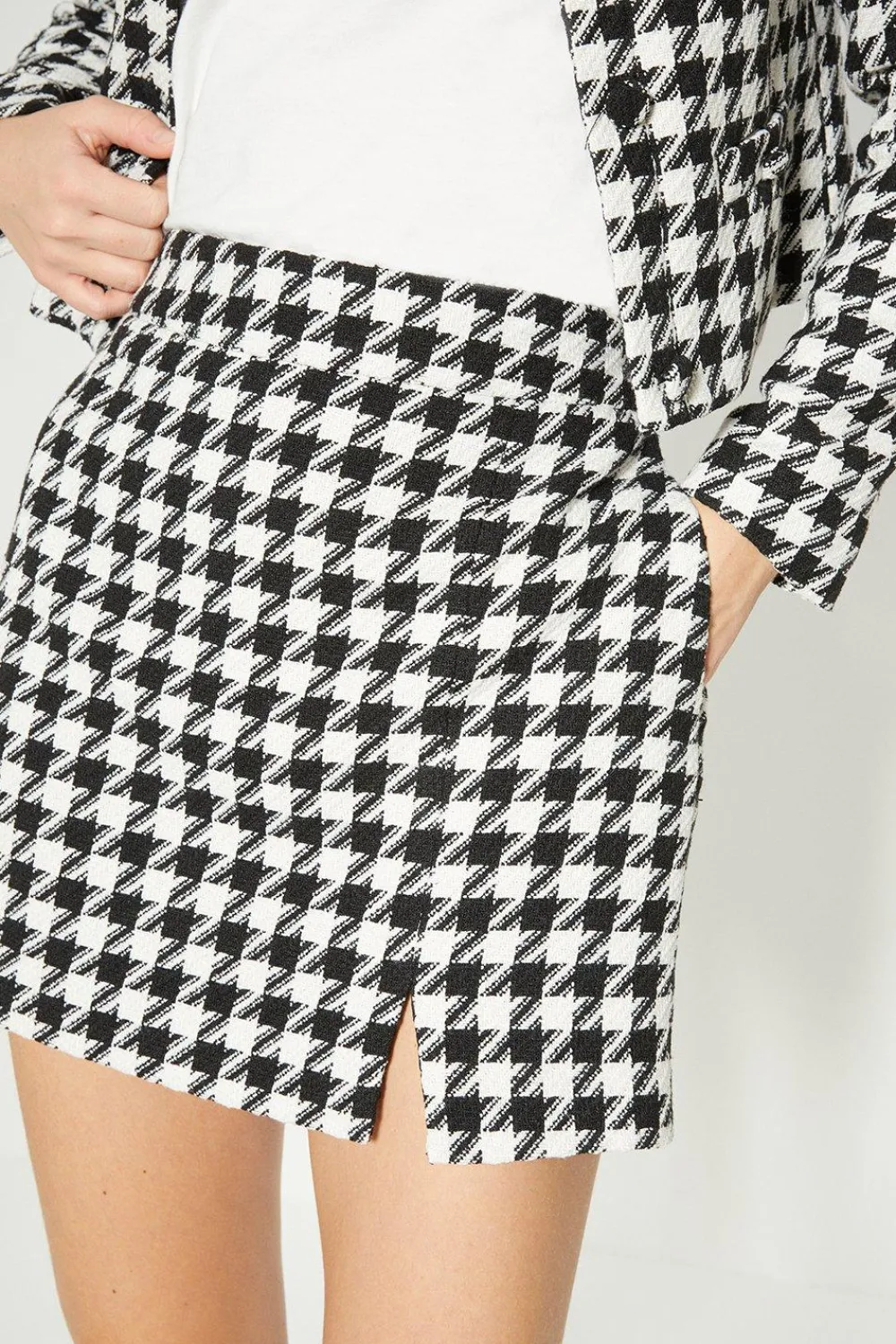 Outlet Oasis Rachel Stevens Houndstooth Tweed Mini Skirt Mono