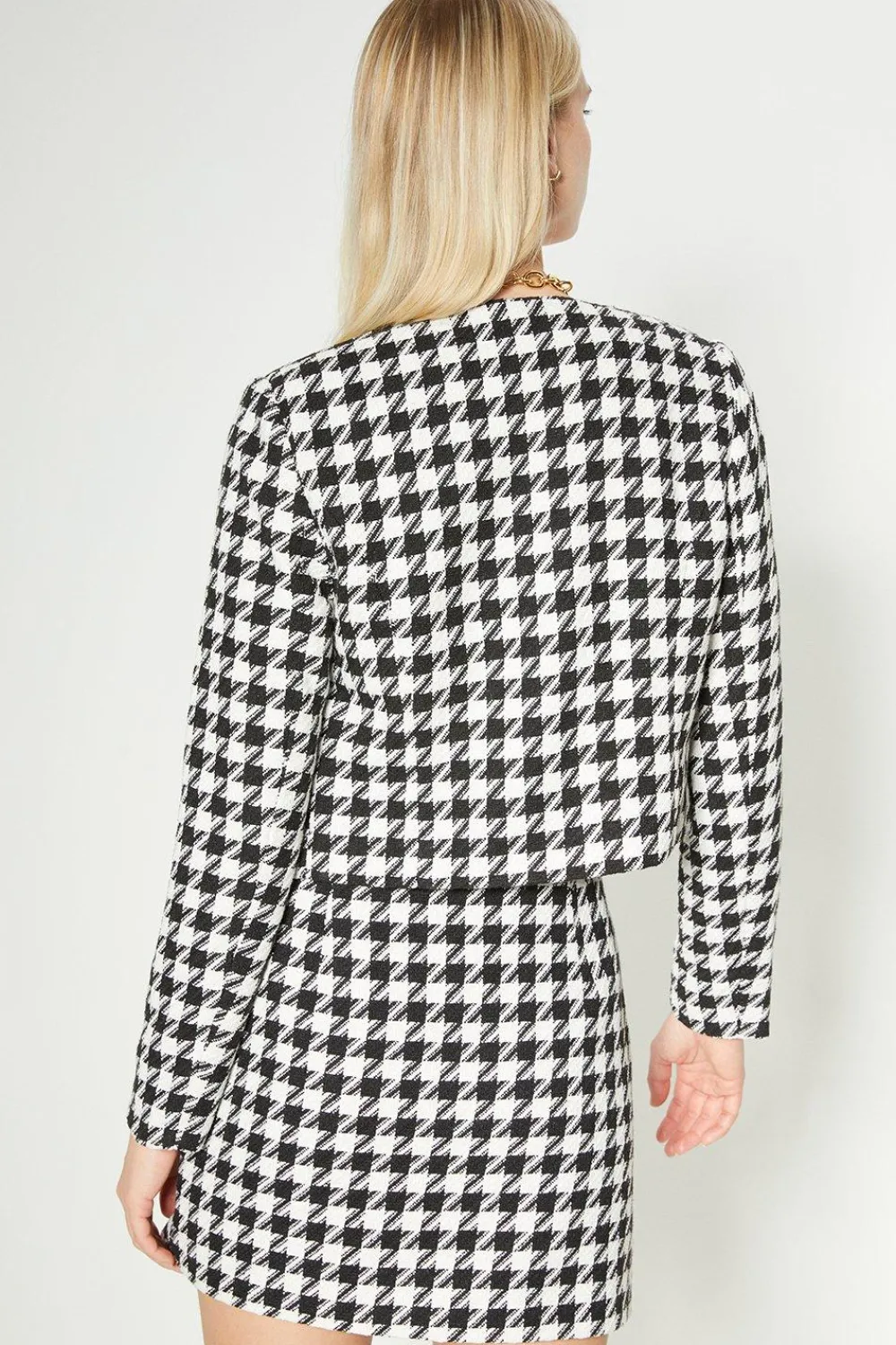 Outlet Oasis Rachel Stevens Houndstooth Tweed Blazer Mono