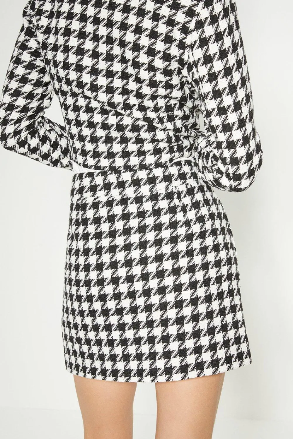 Outlet Oasis Rachel Stevens Houndstooth Tweed Mini Skirt Mono