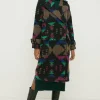 Best Oasis Rachel Stevens Italian Wool Mix Aztec Longline Coat Mono