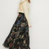 Fashion Oasis Rachel Stevens Metallic Printed Tiered Skirt Multi