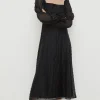 Best Oasis Rachel Stevens Petite Beaded Organza Puff Sleeve Midi Dress Black