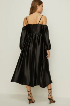 Best Oasis Rachel Stevens Petite Cold Shoulder Dress Black