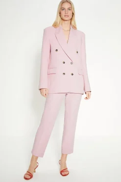 Outlet Oasis Rachel Stevens Petite Stretch Crepe Double Breasted Blazer Pink