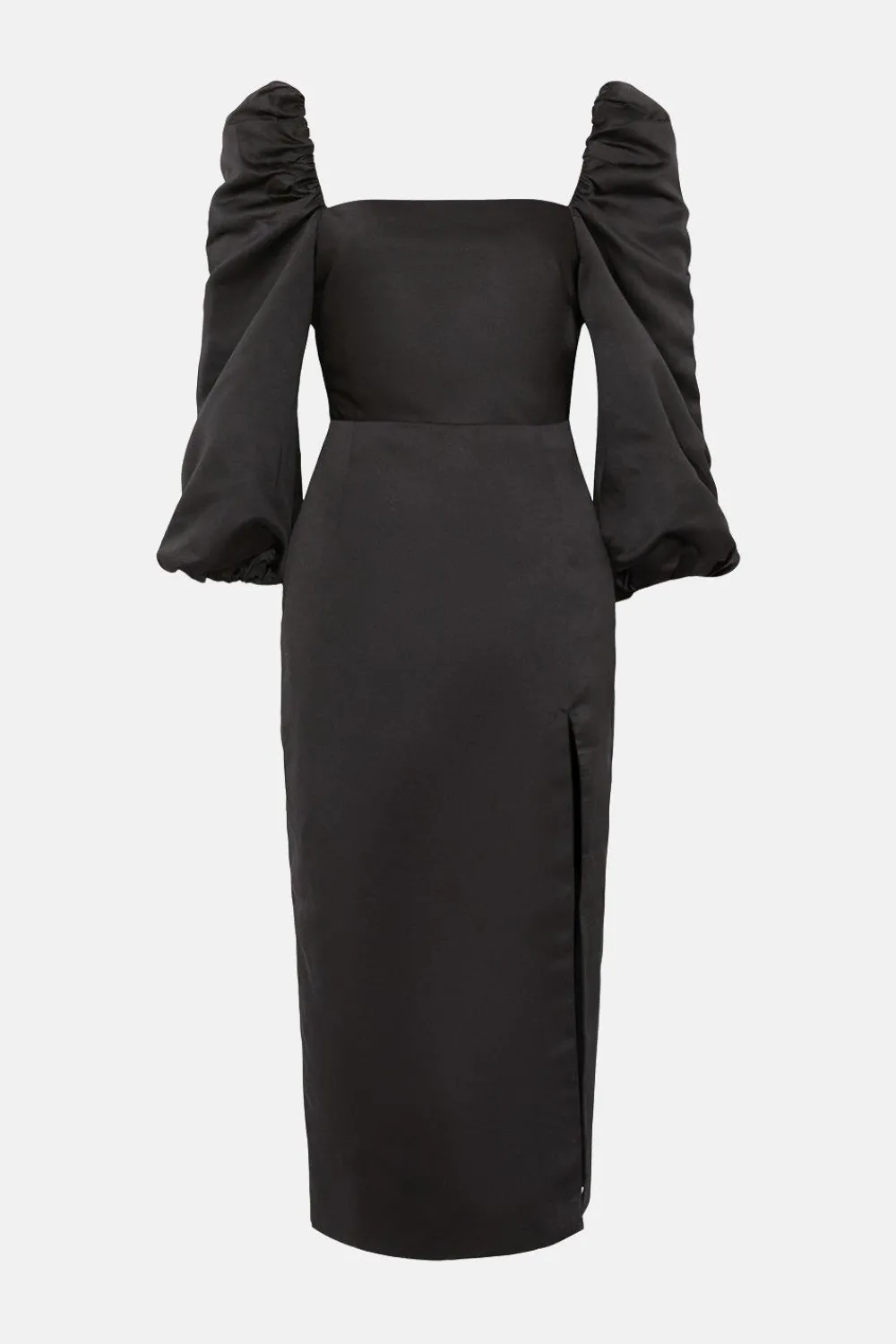 Fashion Oasis Rachel Stevens Petite Volume Sleeve Split Dress Black