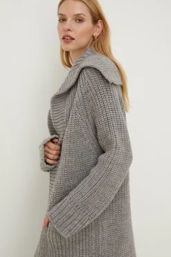 New Oasis Rachel Stevens Premium 100% Wool Oversized Coatigan Grey