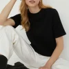 Fashion Oasis Rachel Stevens Premium Essential Jersey Boxy T-Shirt Black
