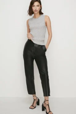 Online Oasis Rachel Stevens Premium Merino Wool Knitted Rib Vest Grey