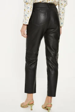 Hot Oasis Rachel Stevens Straight Leg Leather Trouser Black