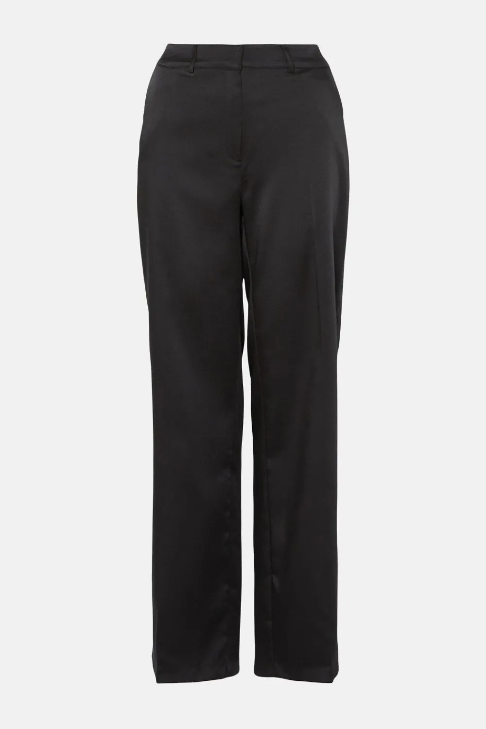 New Oasis Rachel Stevens Stretch Satin Straight Leg Trouser Black