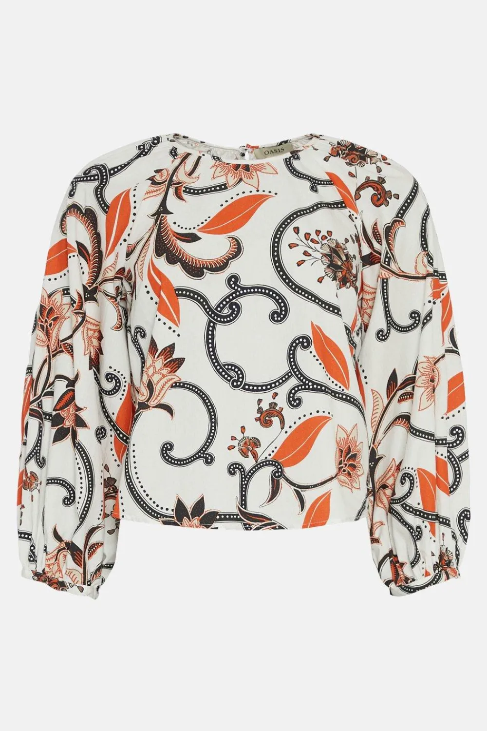 Sale Oasis Rachel Stevens Tie Cuff Puff Sleeve Top Ivory