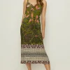 Online Oasis Rachel Stevens Tribal Border Slip Dress Khaki