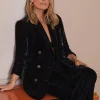 Hot Oasis Rachel Stevens Velvet Straight Leg Trouser Black