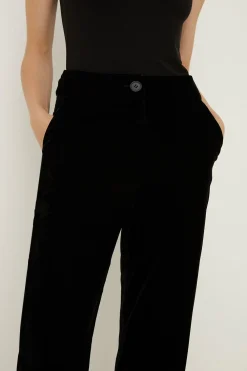 Hot Oasis Rachel Stevens Velvet Straight Leg Trouser Black