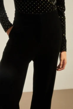 Discount Oasis Rachel Stevens Velvet Wide Leg Trouser Burgundy