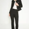 Discount Oasis Rachel Stevens Wide Leg Button Detail Tweed Trouser Black