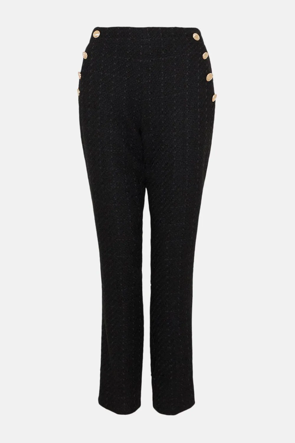Discount Oasis Rachel Stevens Wide Leg Button Detail Tweed Trouser Black