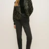 Hot Oasis Rachel Stevens Zip Through Print Coat Zebra