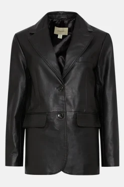 Discount Oasis Real Leather Barrel Leg Trouser Black