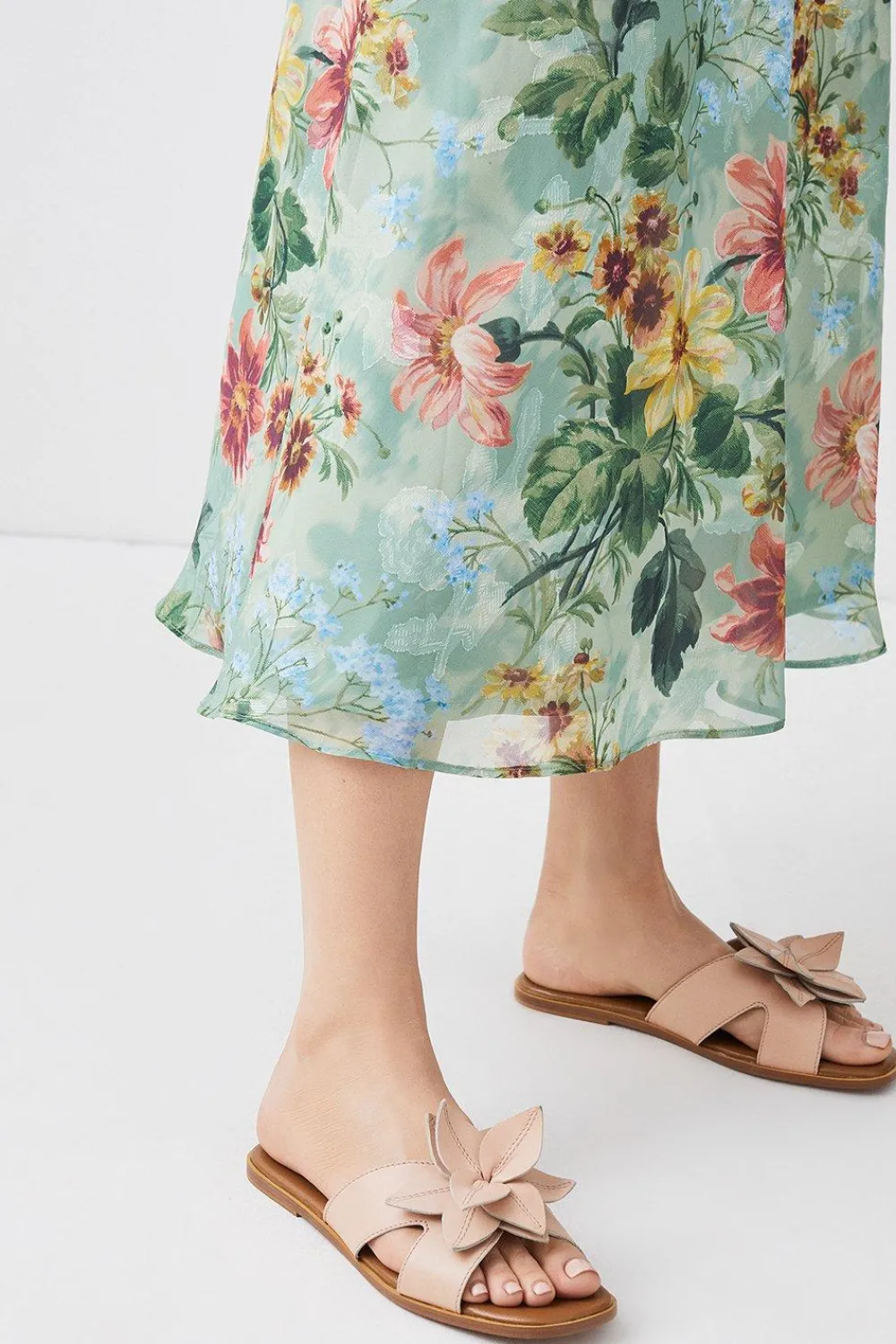 Online Oasis Real Leather Corsage Sandal Blush