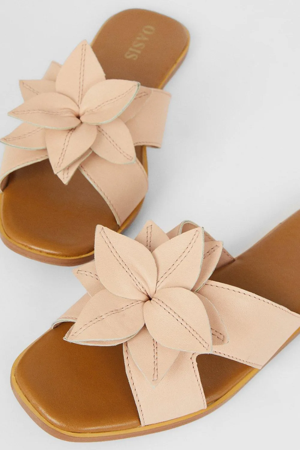 Online Oasis Real Leather Corsage Sandal Blush