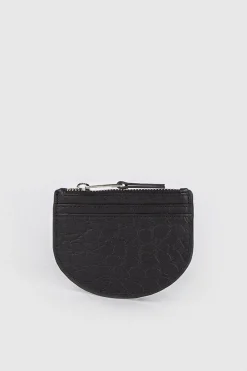 Hot Oasis Real Leather Croc Card Holder Coin Purse Black