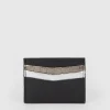 New Oasis Real Leather Mixed Metallic Cardholder Silver