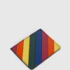 Discount Oasis Real Leather Rainbow Panelled Cardholder Multi