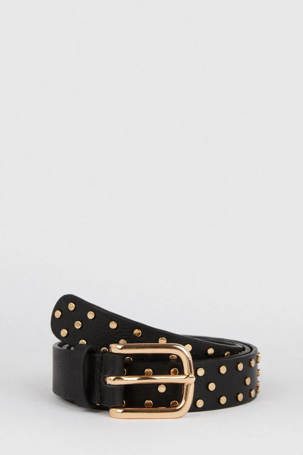Best Oasis Real Leather Studded Belt Black