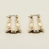 Fashion Oasis Rectangle Textured Earrings Gold