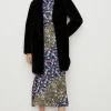 Outlet Oasis Recycled Faux Fur Collared Long Coat Black