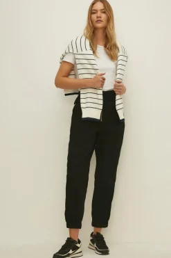 Online Oasis Relaxed Paperbag Belted Jogger Black